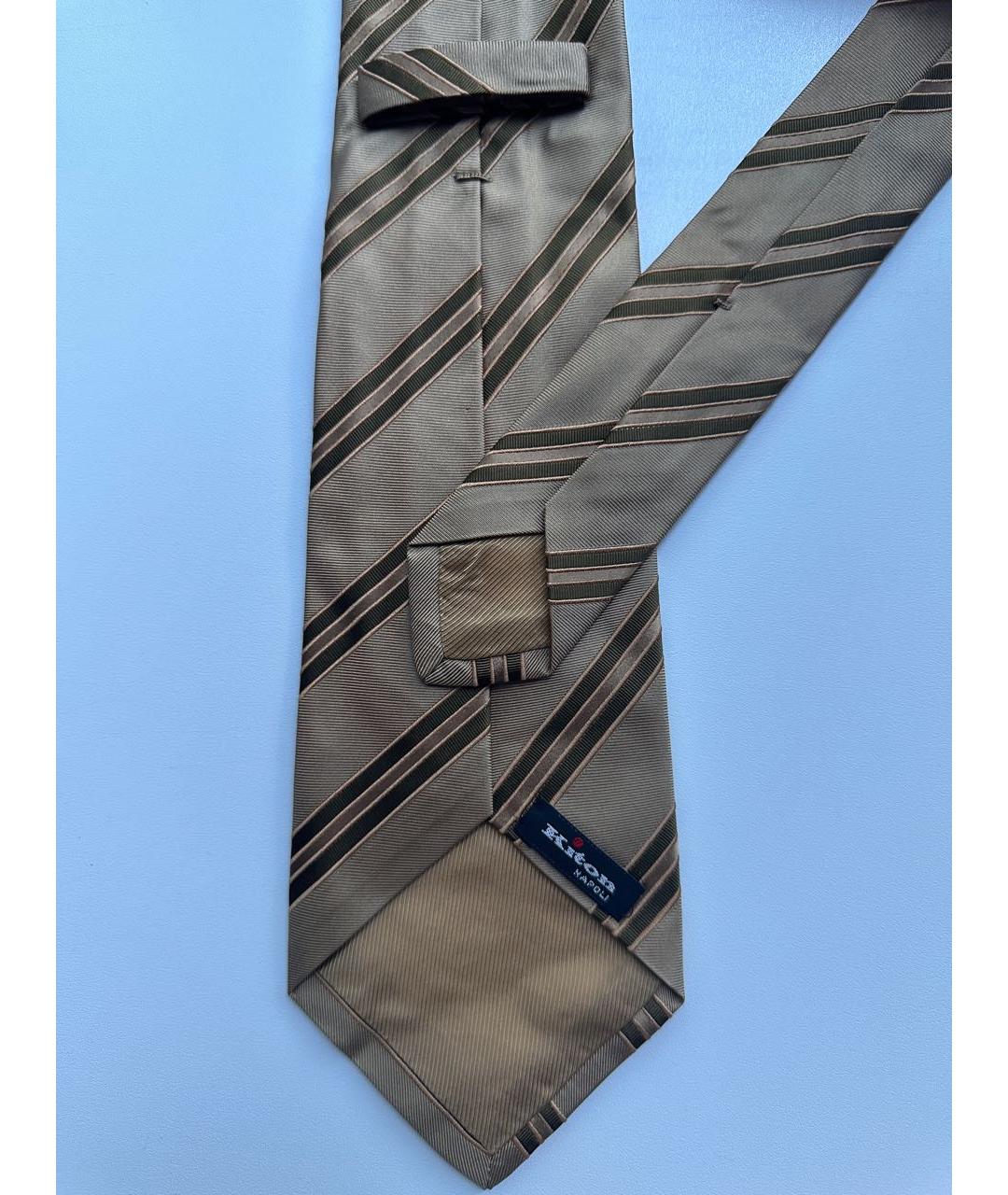 KITON Хаки шелковый галстук, фото 3