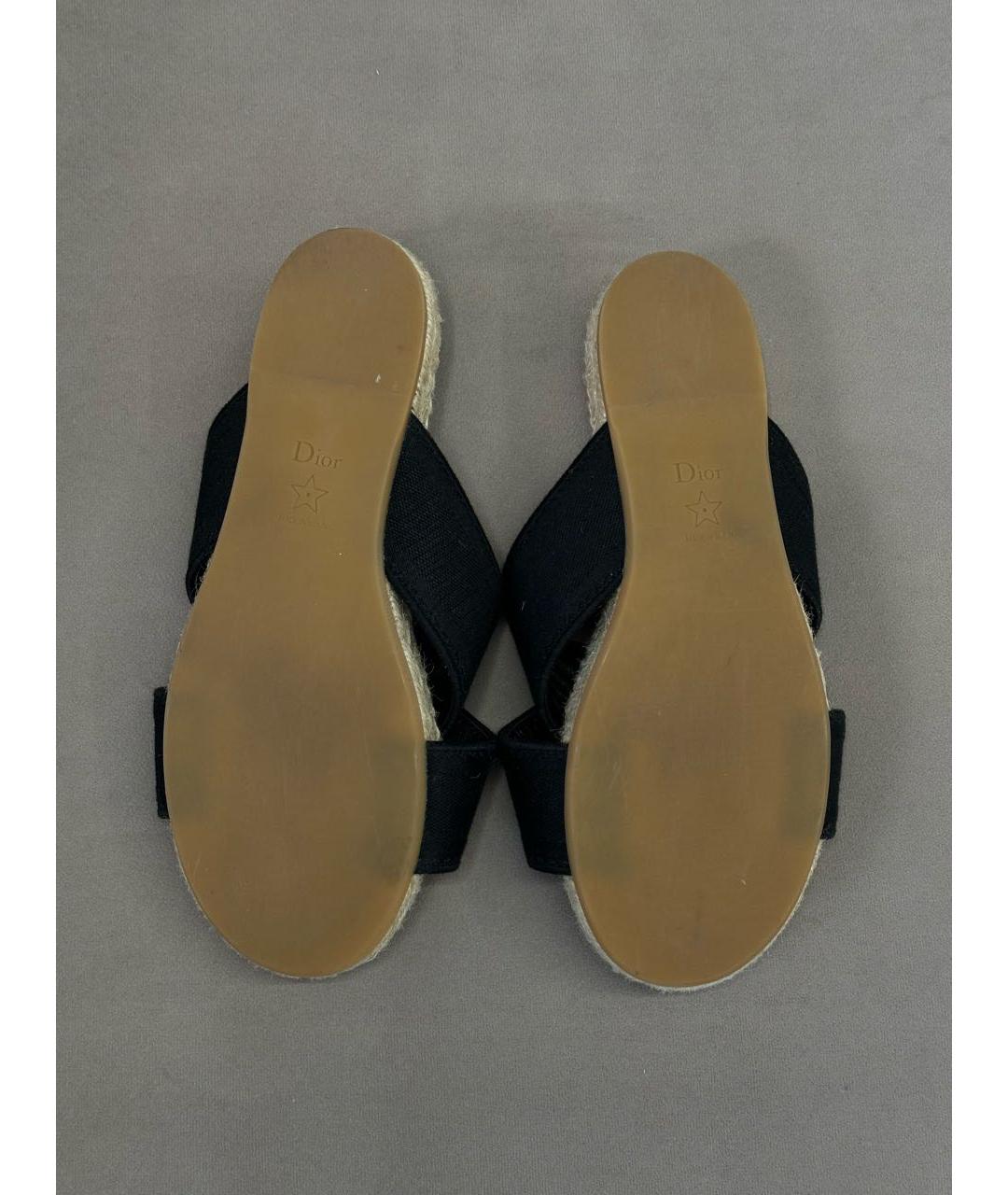 CHRISTIAN DIOR Черные замшевые шлепанцы, фото 5