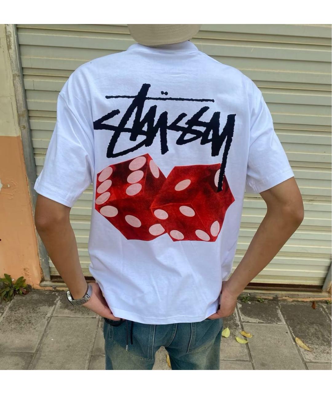 STUSSY Белая хлопковая футболка, фото 4