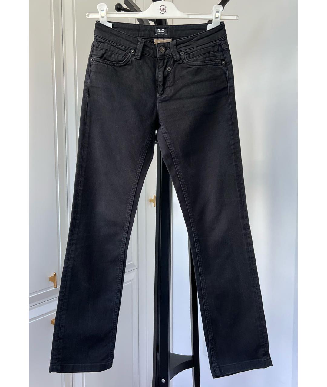 DOLCE&GABBANA Черные хлопко-эластановые прямые джинсы, фото 7