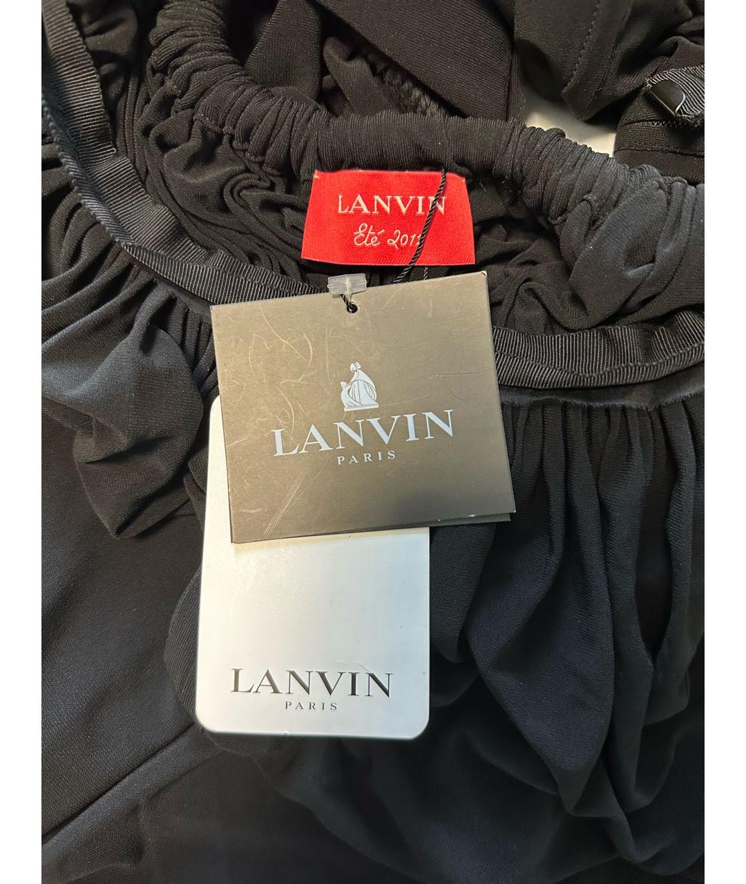 LANVIN Черное ацетатное вечернее платье, фото 6