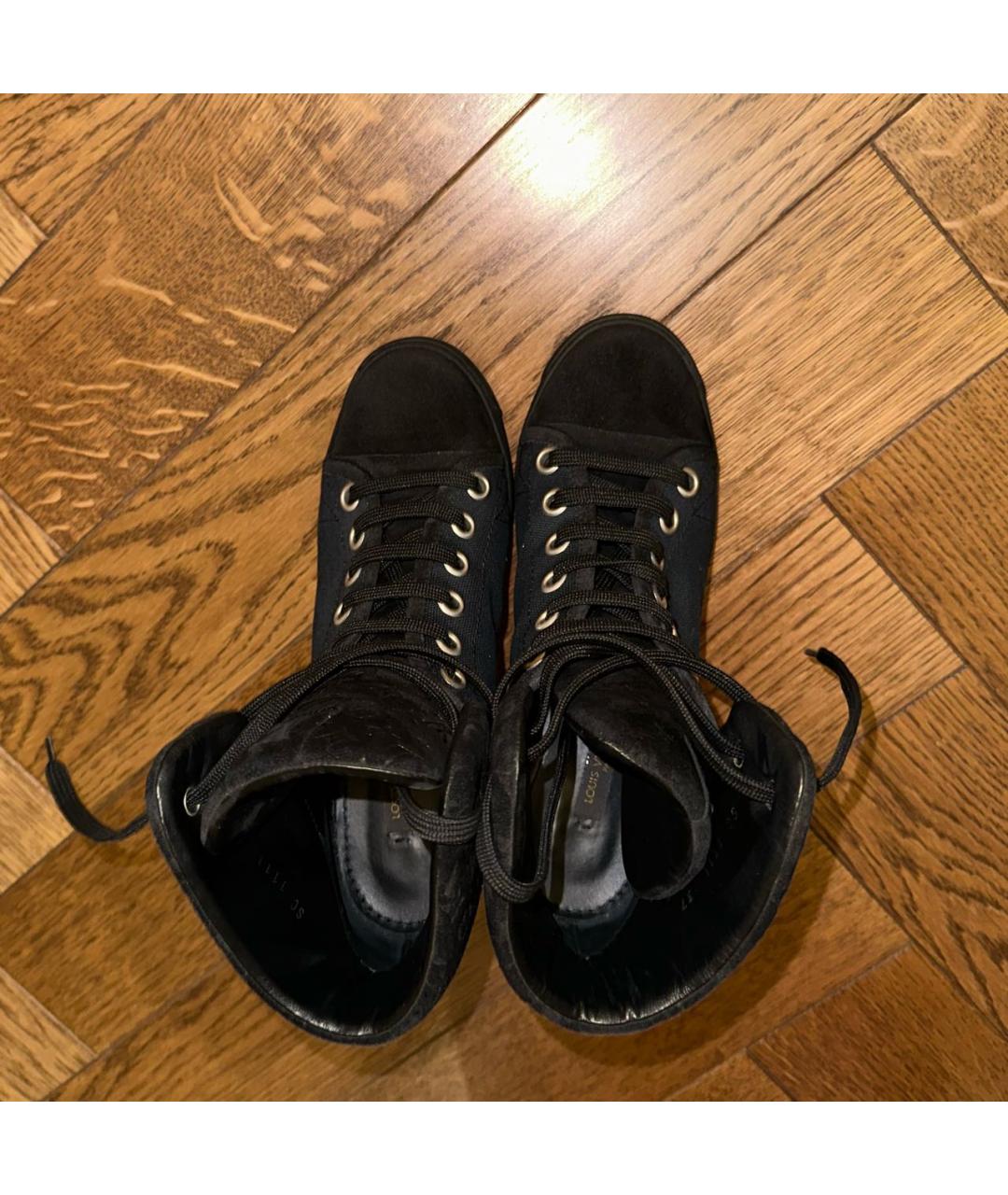LOUIS VUITTON Темно-синие текстильные кроссовки, фото 3