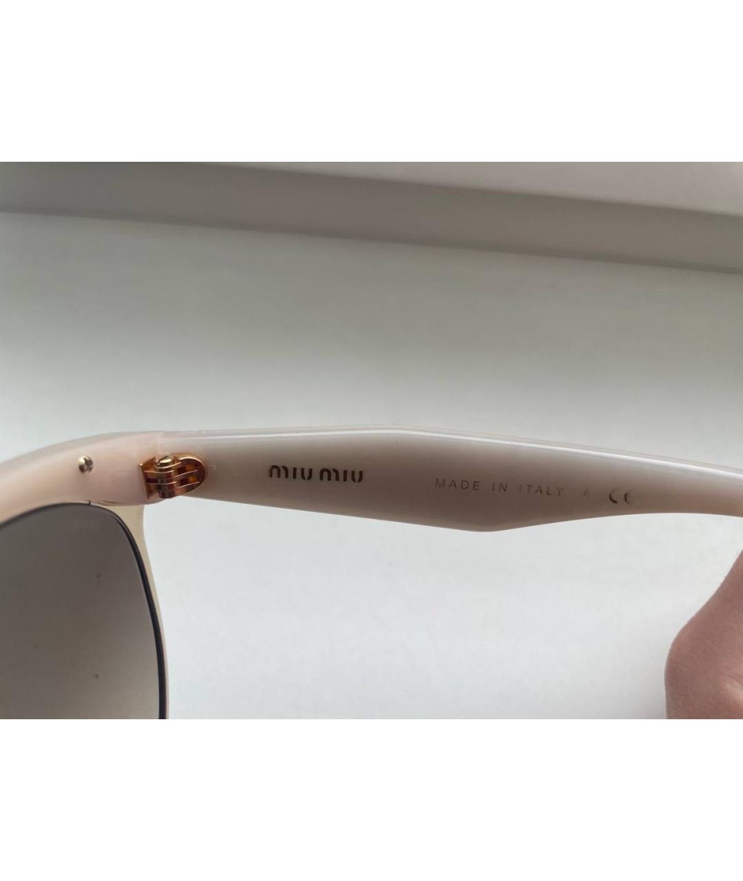 MIU MIU Розовые пластиковые солнцезащитные очки, фото 4
