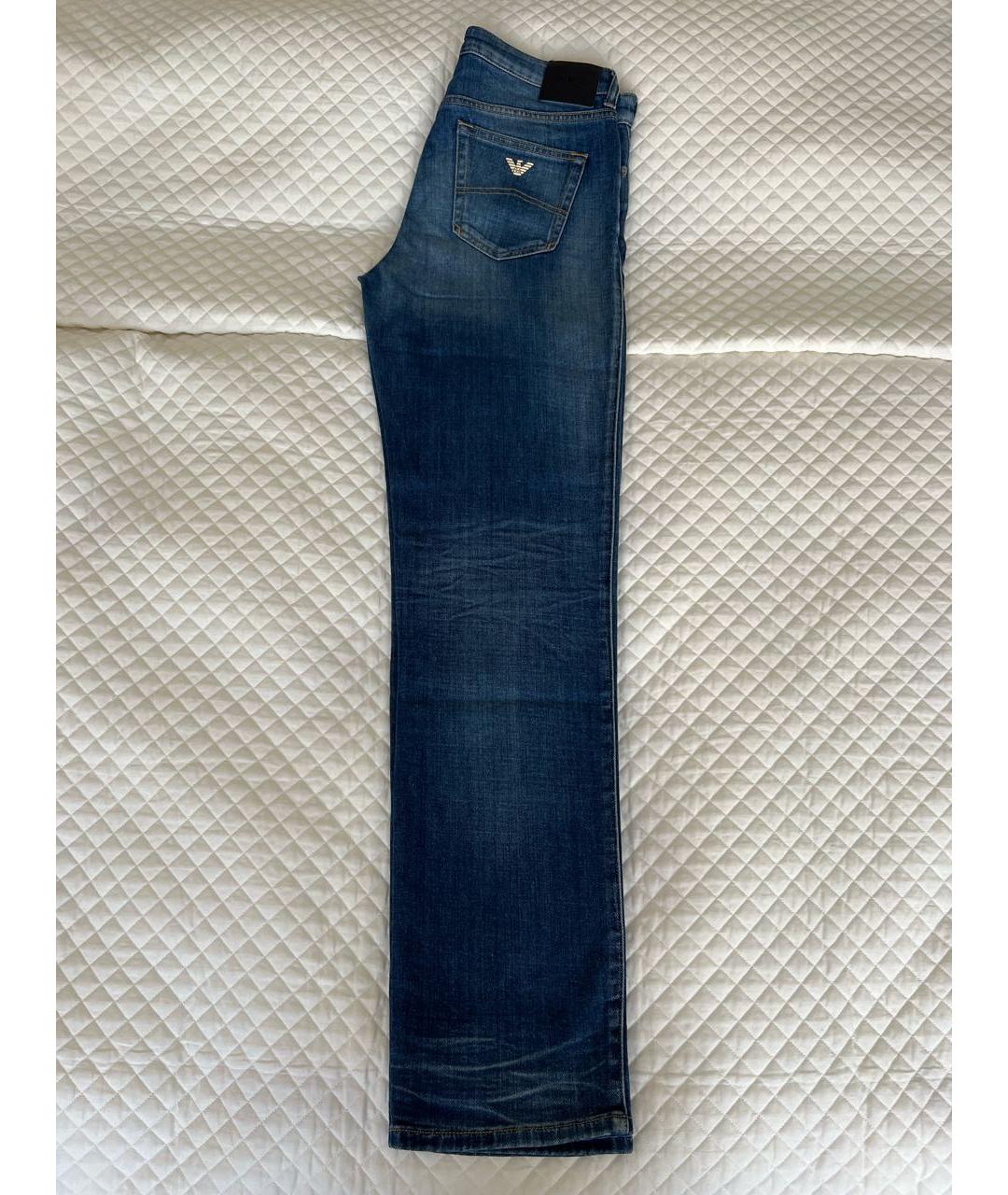 ARMANI JEANS Синие хлопко-эластановые прямые джинсы, фото 6