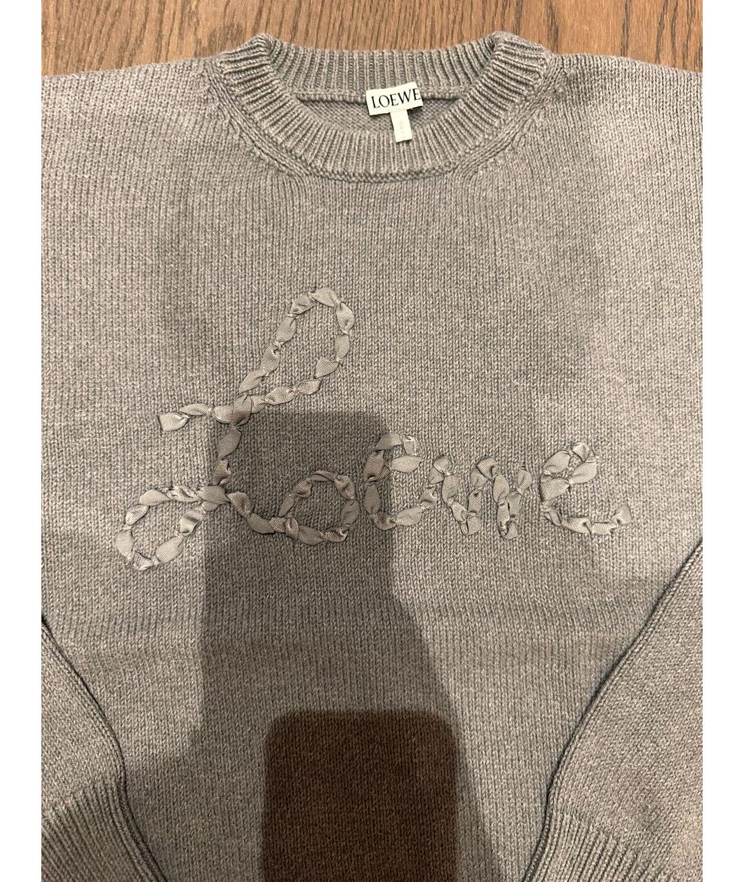 LOEWE Серый хлопковый джемпер / свитер, фото 3