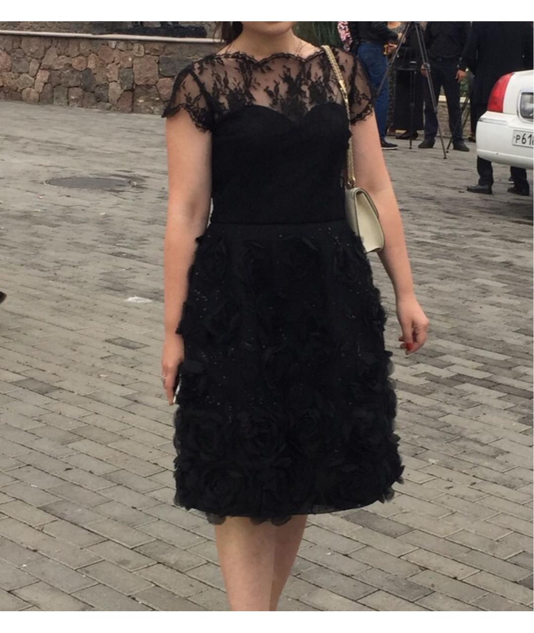 OSCAR DE LA RENTA Черное шелковое вечернее платье, фото 5
