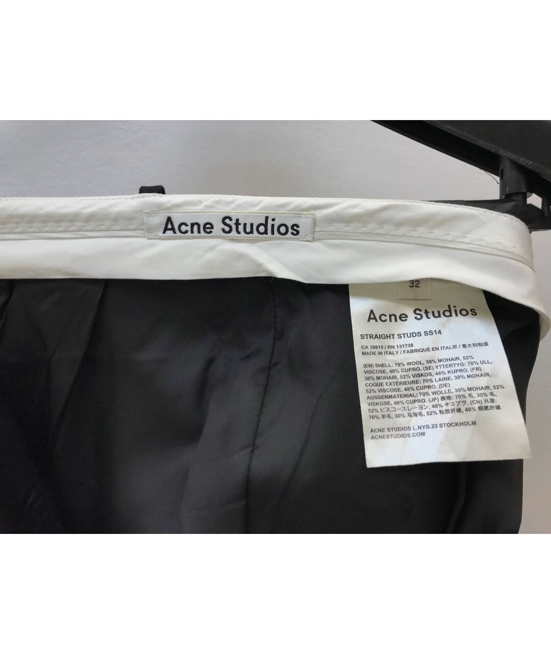 ACNE STUDIOS Черные шерстяные брюки узкие, фото 4