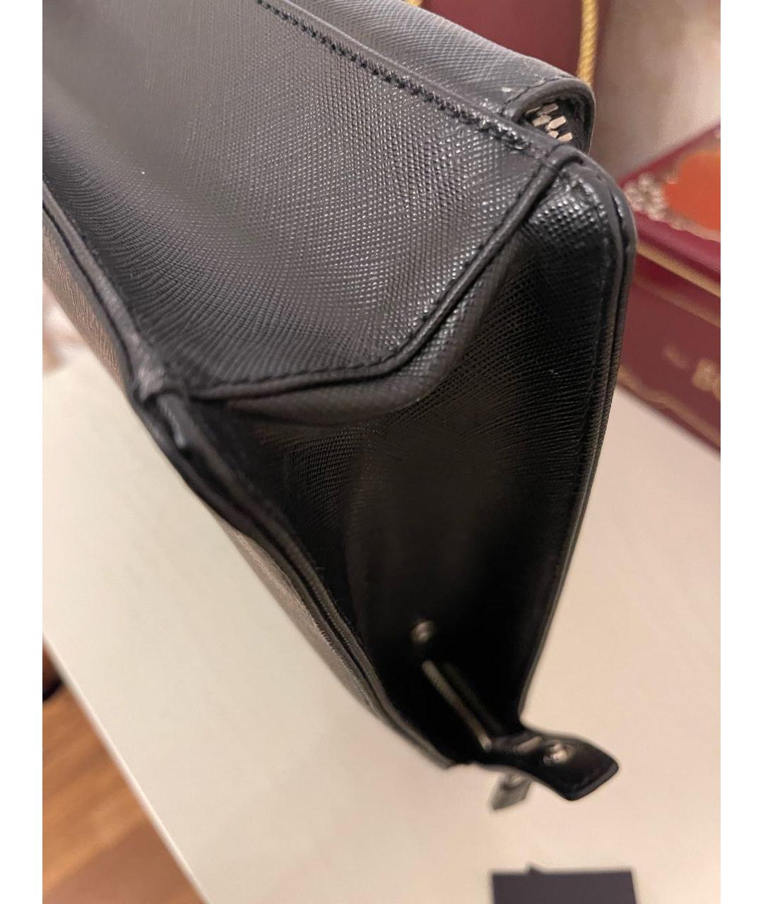 PRADA Черный кожаный портфель, фото 6