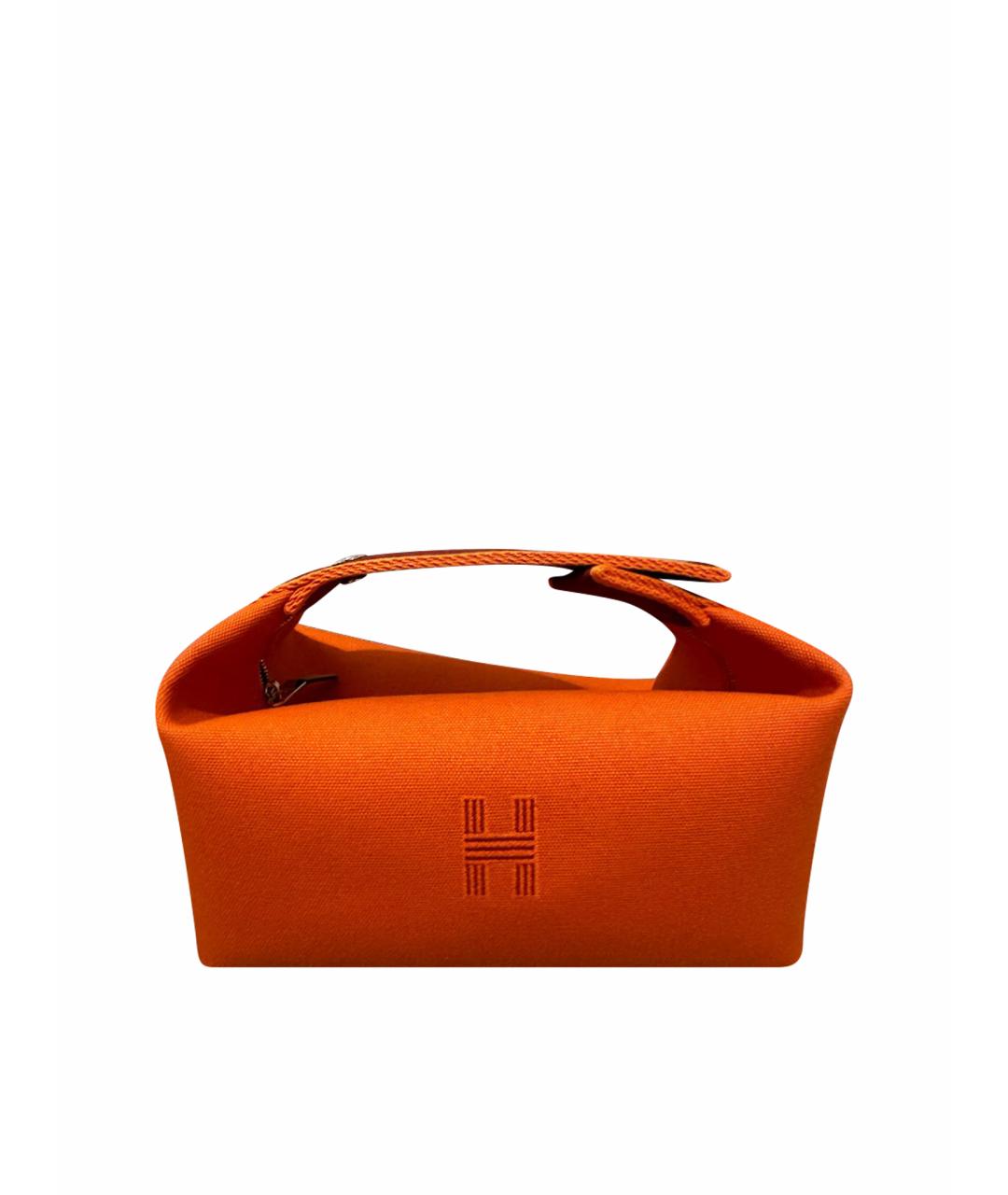HERMES PRE-OWNED Оранжевая хлопковая косметичка, фото 1