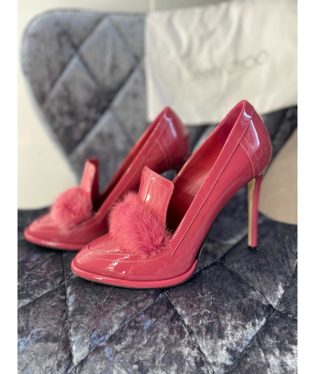 JIMMY CHOO Розовые кожаные туфли, фото 5