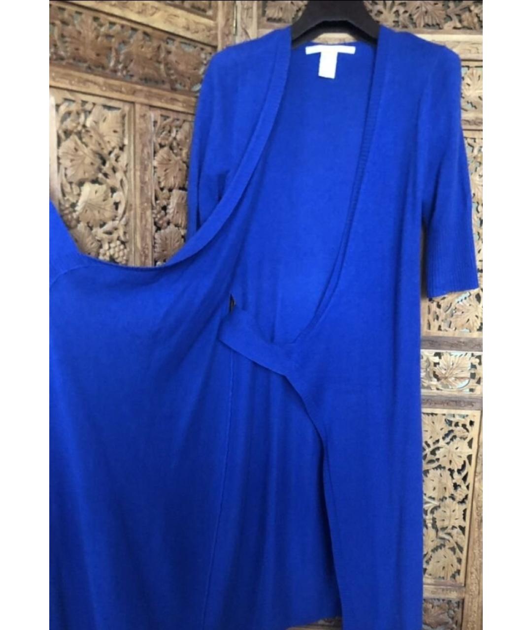 DIANE VON FURSTENBERG Синее кашемировое повседневное платье, фото 7