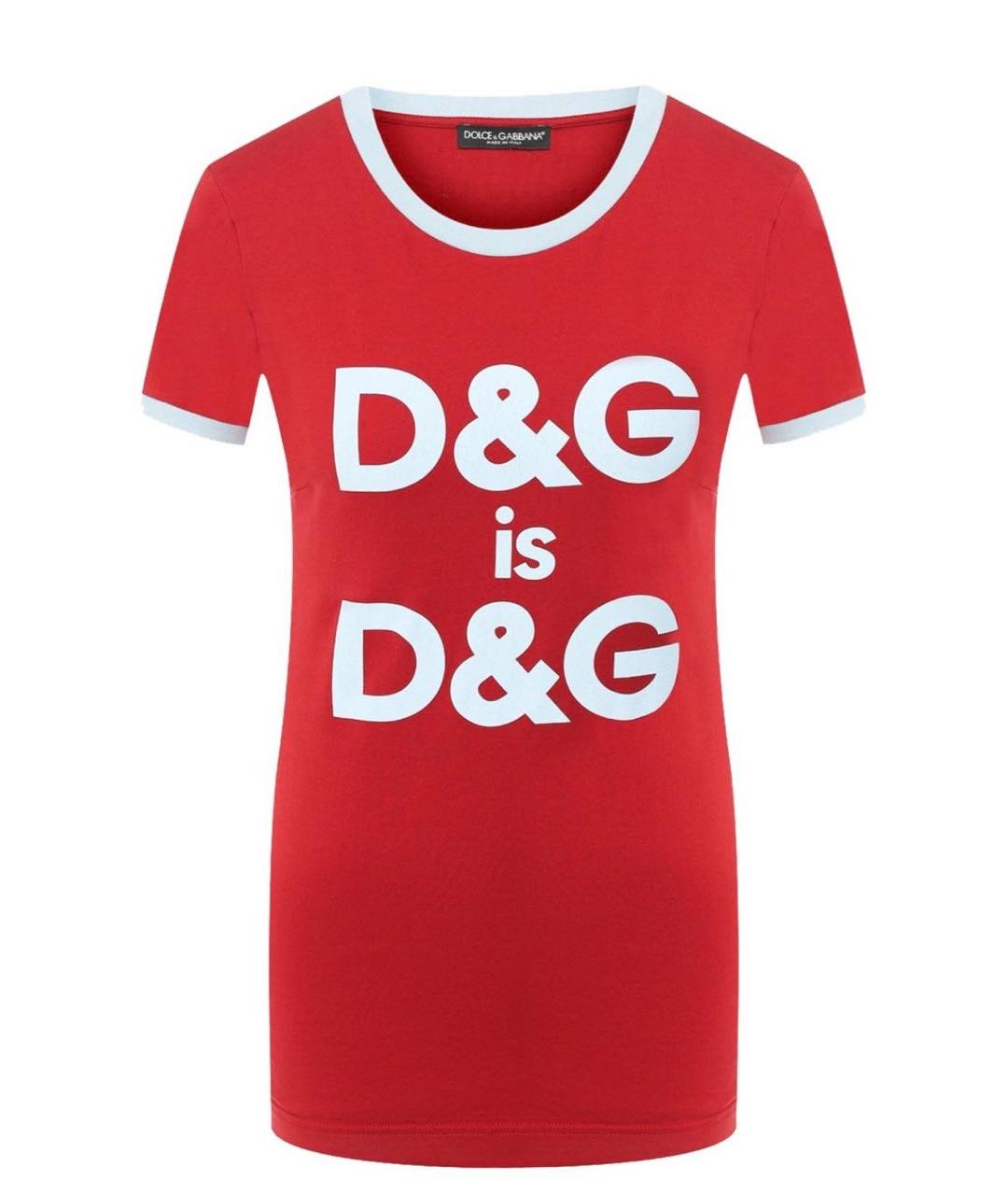 DOLCE&GABBANA Красная хлопковая футболка, фото 1