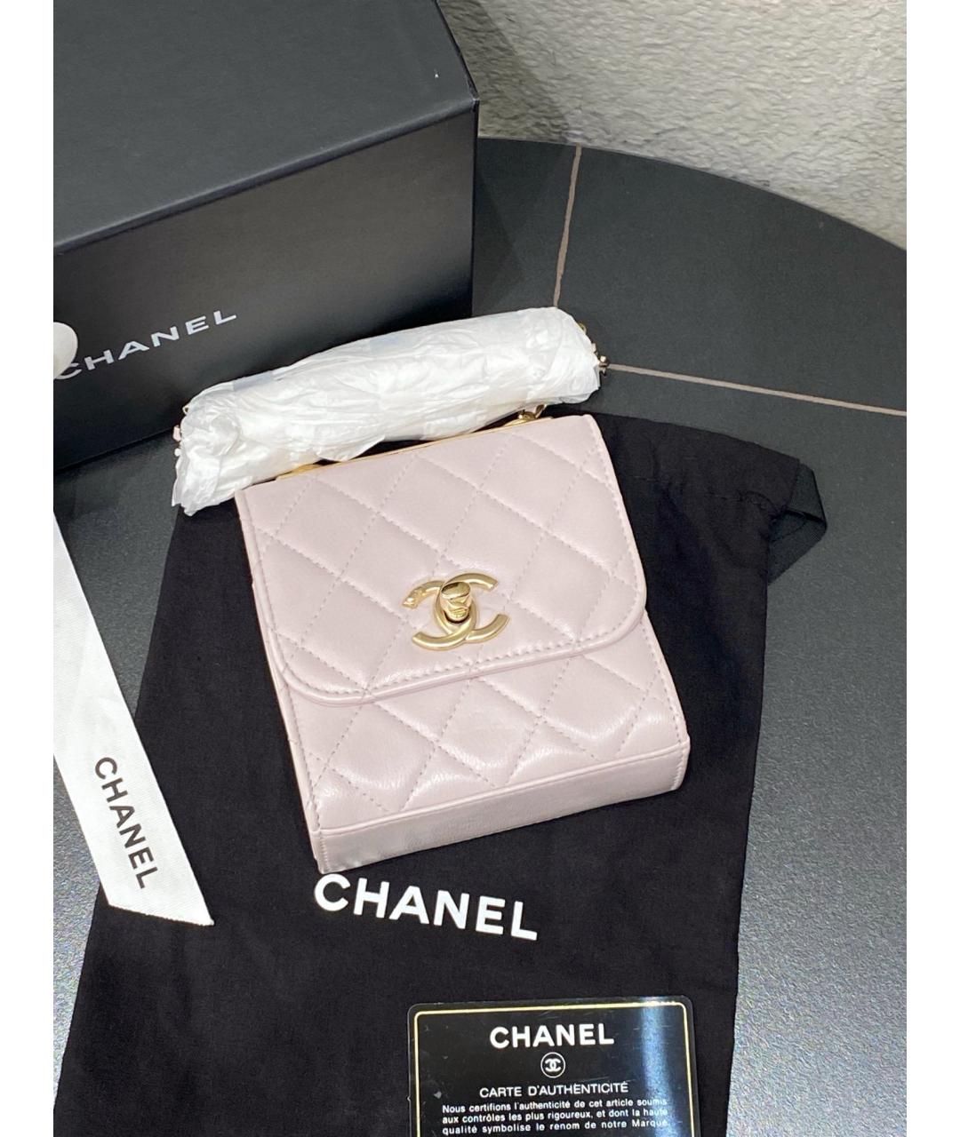 CHANEL Розовая кожаная сумка через плечо, фото 5
