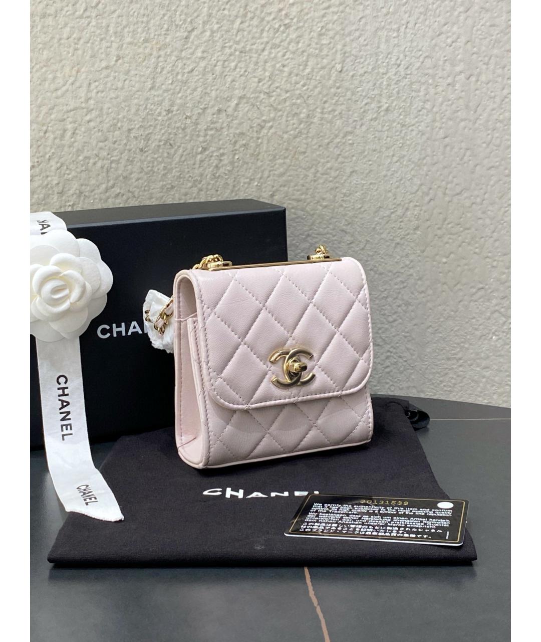 CHANEL Розовая кожаная сумка через плечо, фото 2