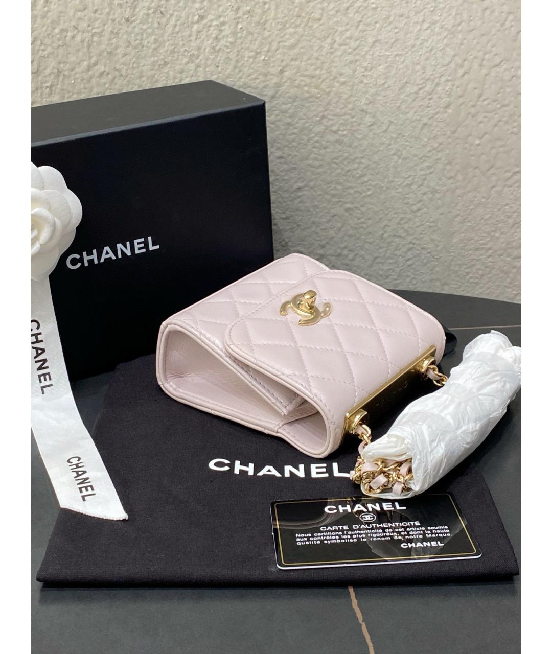 CHANEL Розовая кожаная сумка через плечо, фото 4