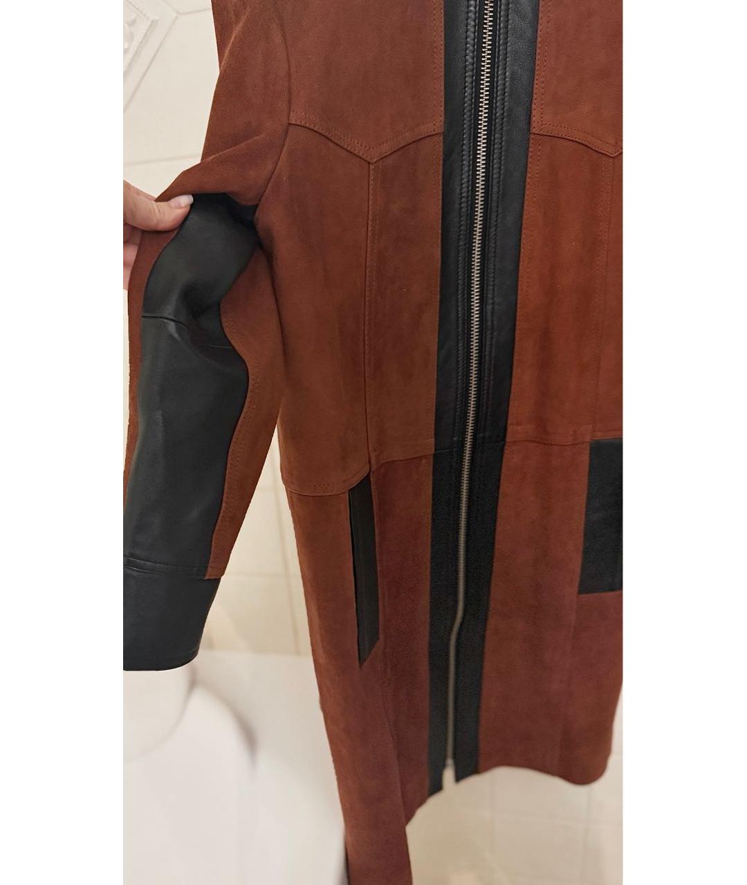 GANNI Бордовое замшевое пальто, фото 7