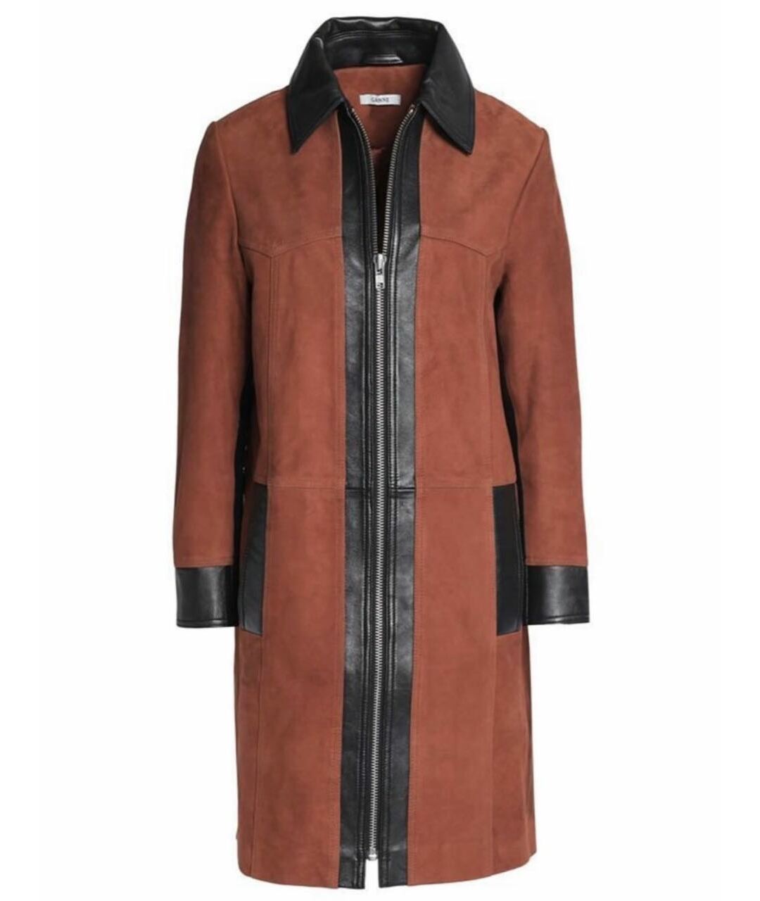 GANNI Бордовое замшевое пальто, фото 1