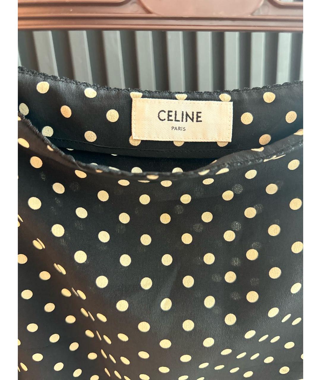 CELINE PRE-OWNED Черная шелковая юбка миди, фото 3