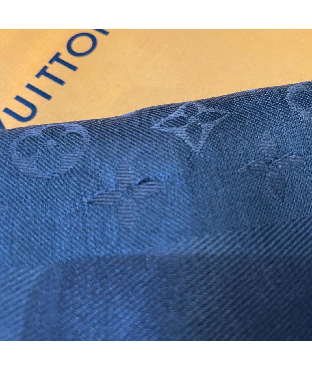 LOUIS VUITTON Антрацитовый шерстяной платок, фото 8