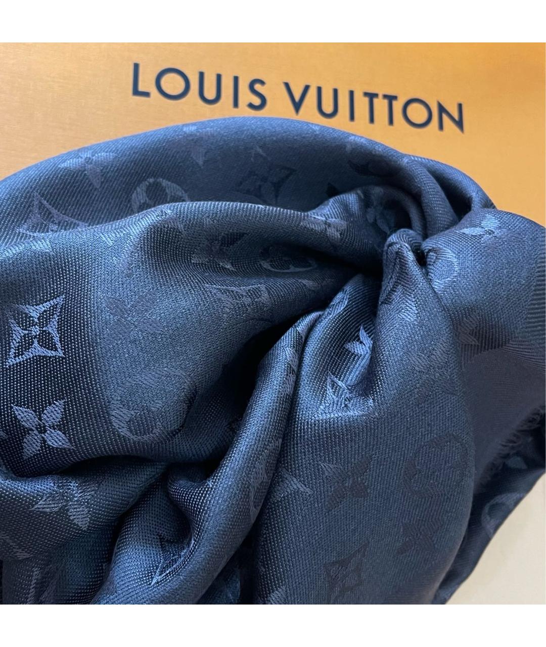 LOUIS VUITTON Антрацитовый шерстяной платок, фото 6