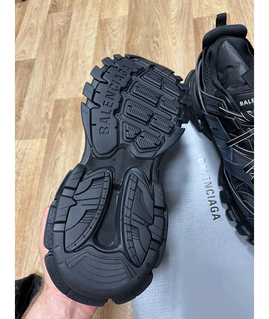 BALENCIAGA Черные низкие кроссовки / кеды из искусственной кожи, фото 3