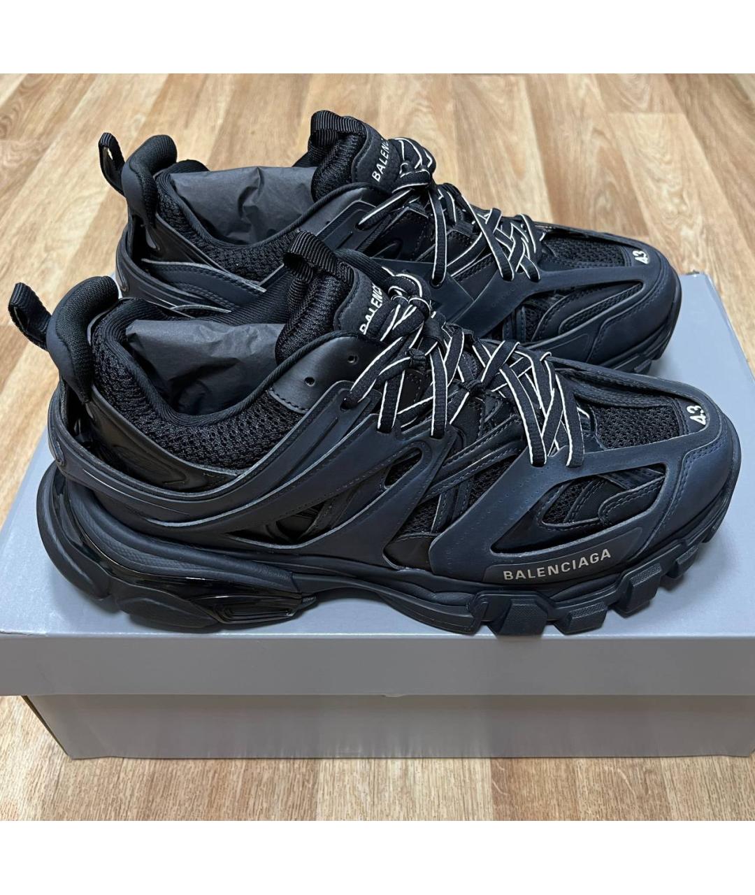 BALENCIAGA Черные низкие кроссовки / кеды из искусственной кожи, фото 6