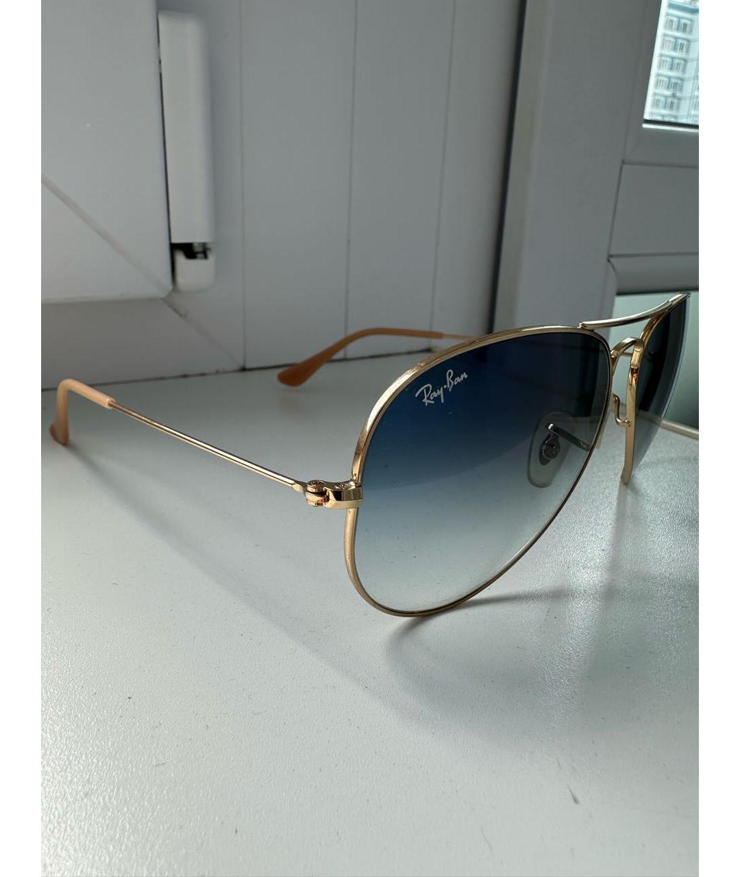 RAY BAN Голубые металлические солнцезащитные очки, фото 2