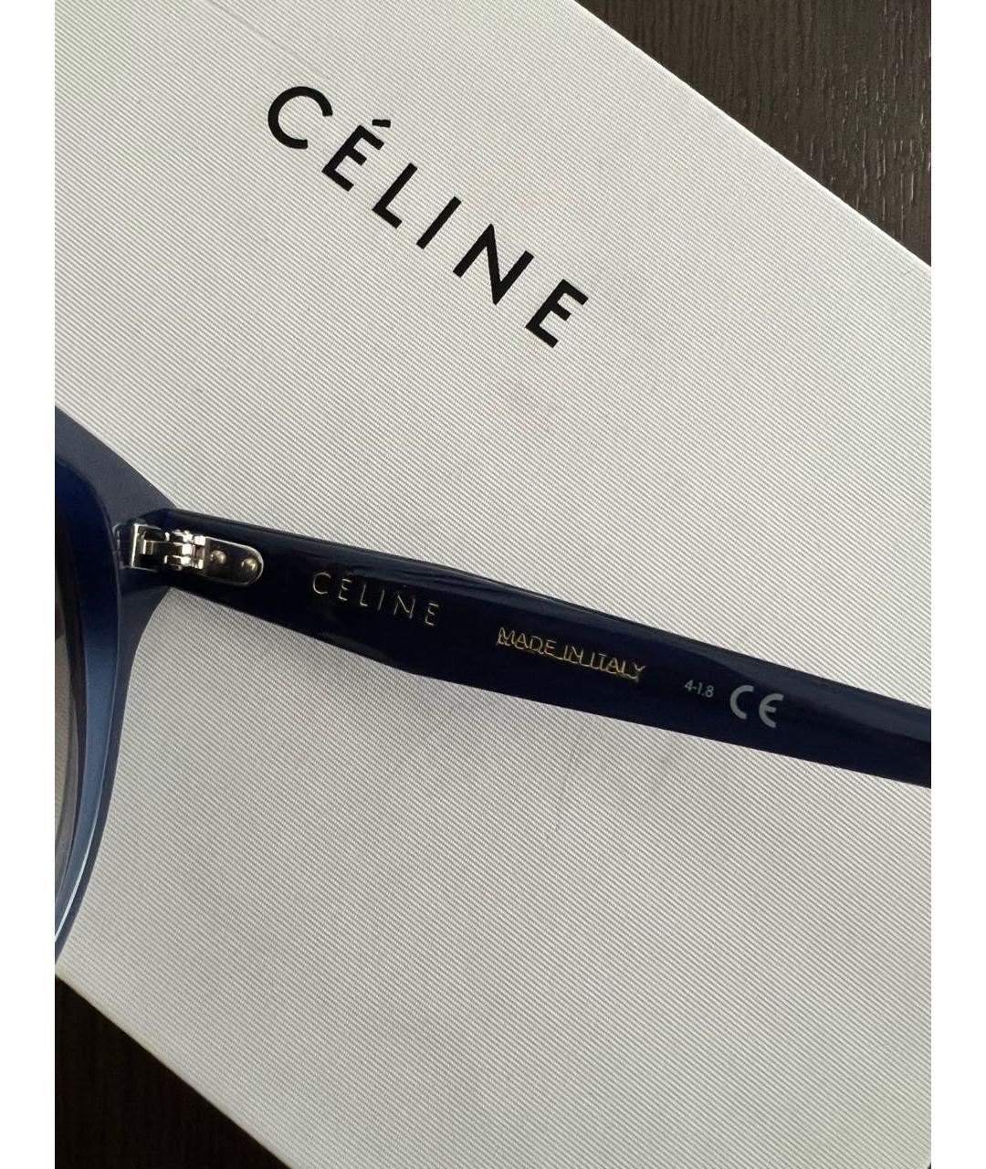 CELINE Синие пластиковые солнцезащитные очки, фото 4