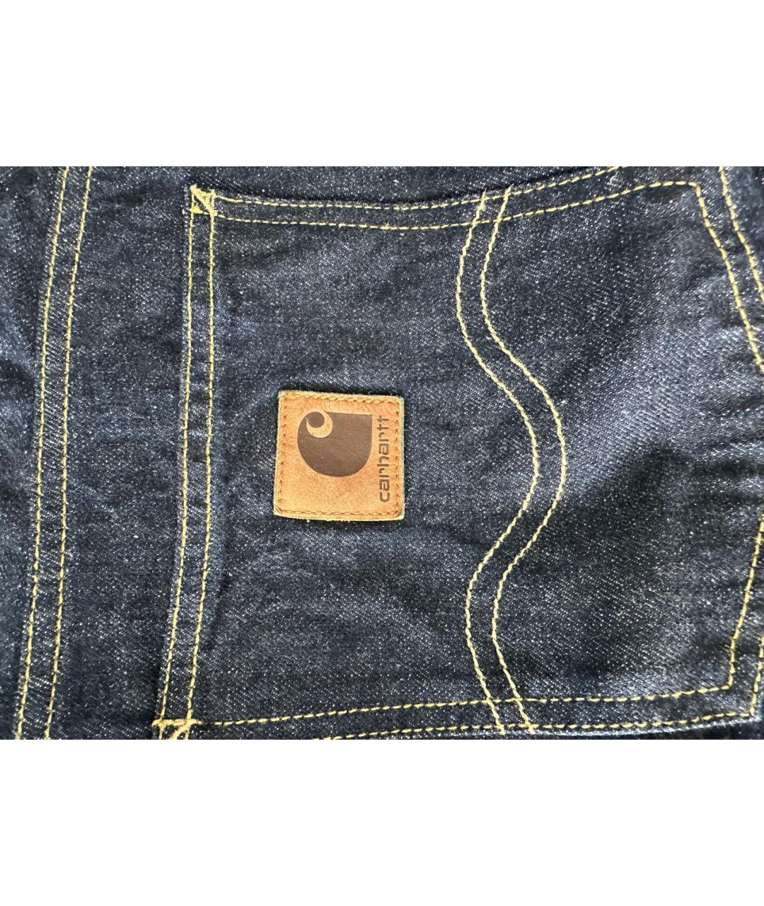 CARHARTT Темно-синие хлопковые прямые джинсы, фото 8