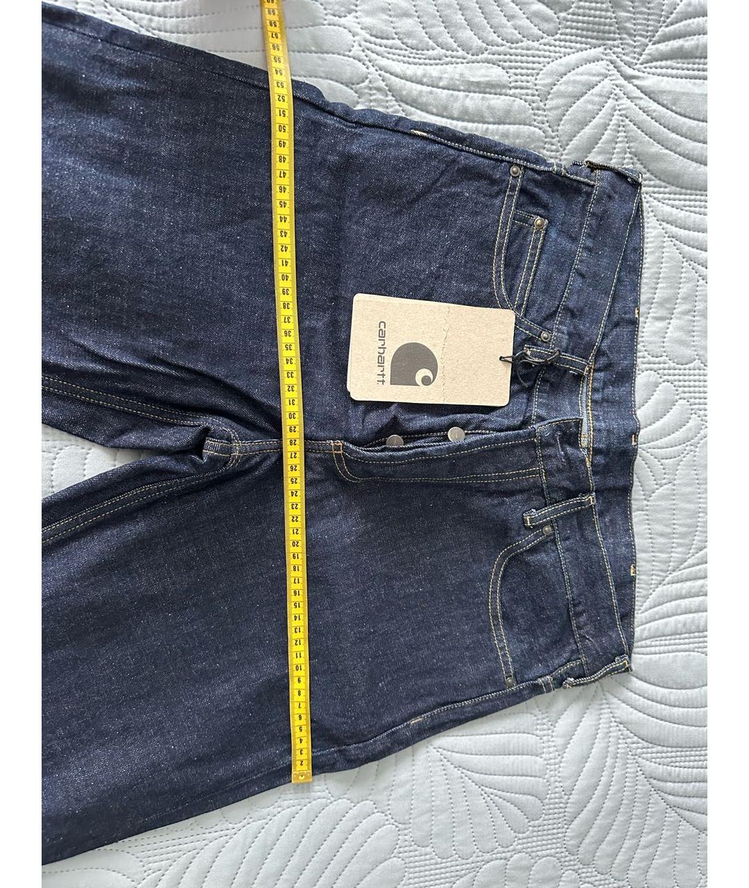 CARHARTT Темно-синие хлопковые прямые джинсы, фото 5