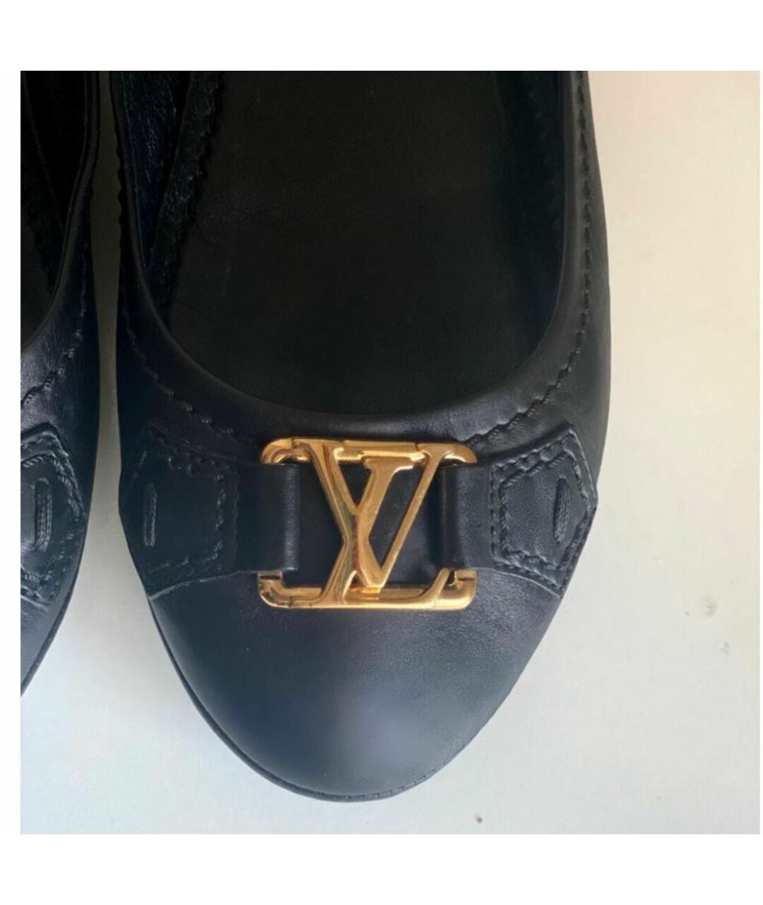 LOUIS VUITTON PRE-OWNED Черные кожаные балетки, фото 6