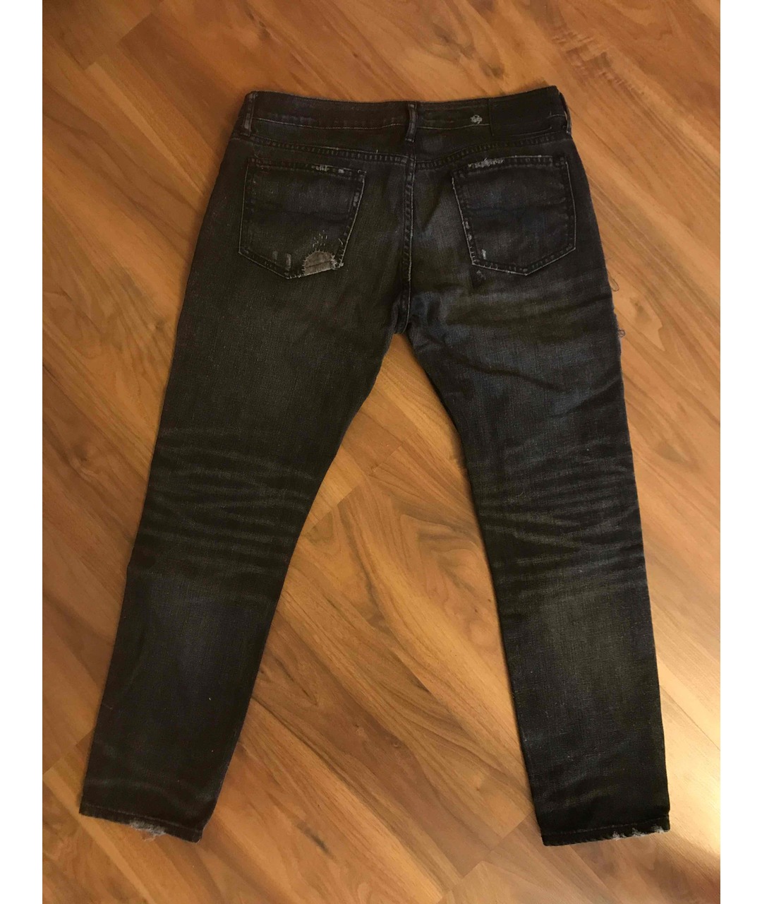 POLO RALPH LAUREN Черные хлопковые прямые джинсы, фото 2