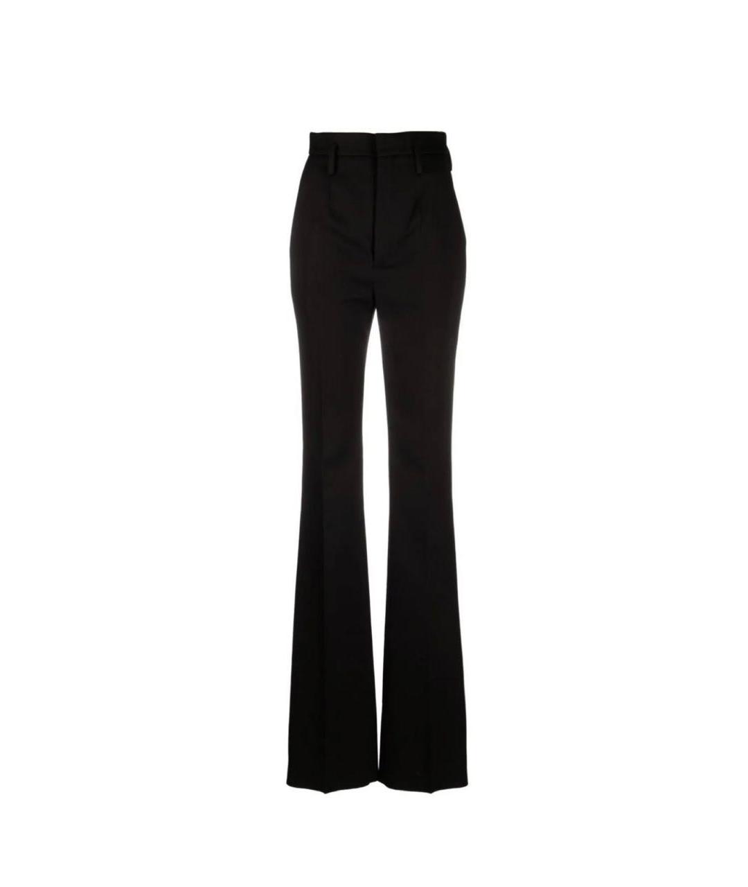 SAINT LAURENT Черные шерстяные прямые брюки, фото 5