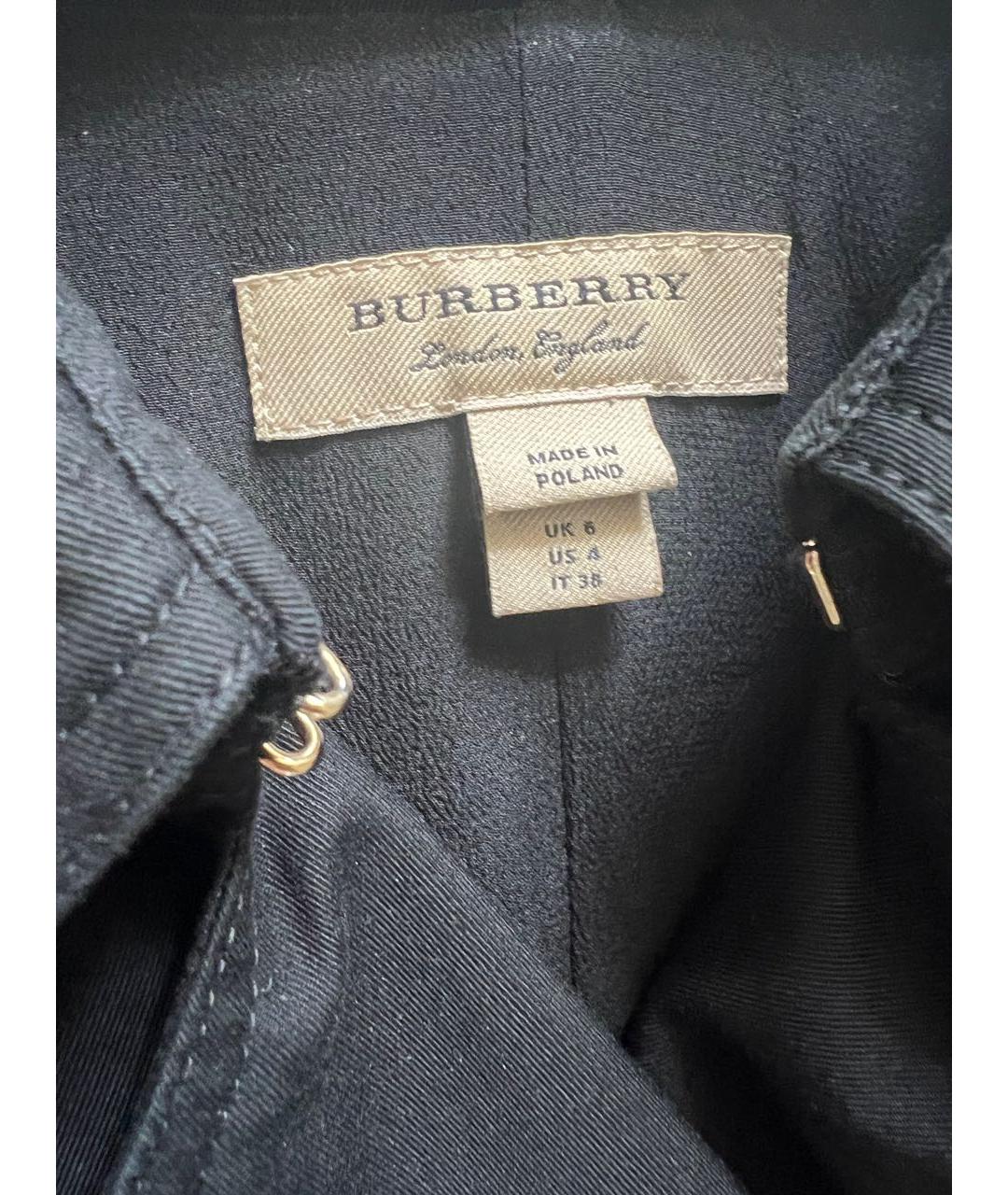 BURBERRY Черное хлопковое повседневное платье, фото 6