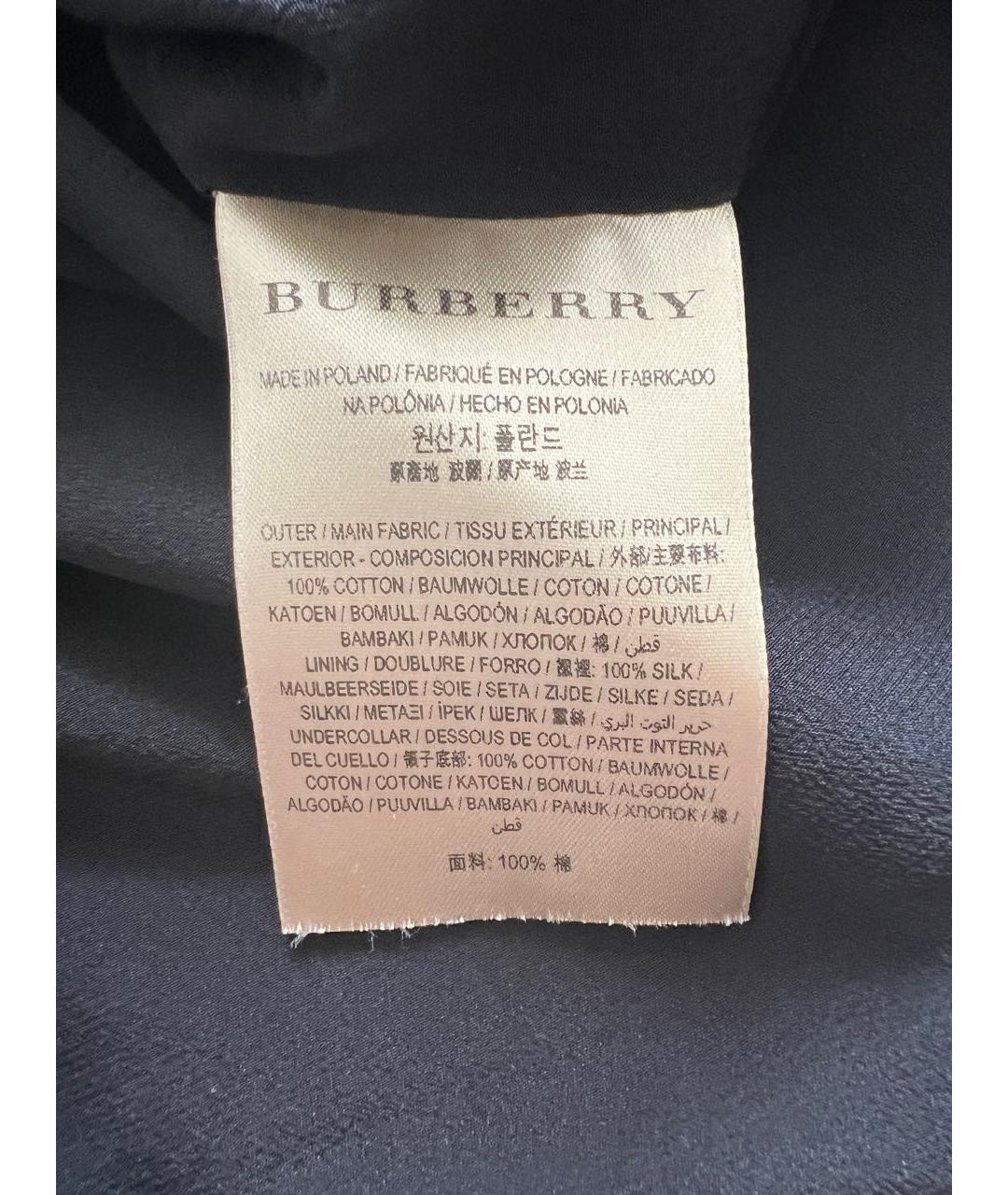 BURBERRY Черное хлопковое повседневное платье, фото 5