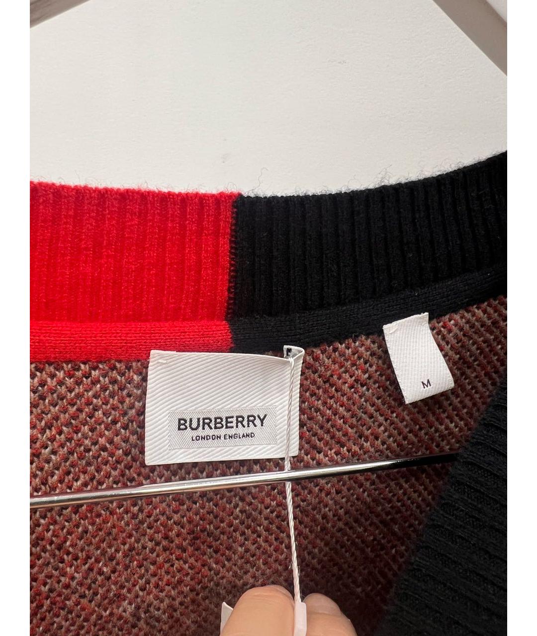 BURBERRY Коричневый шерстяной джемпер / свитер, фото 3