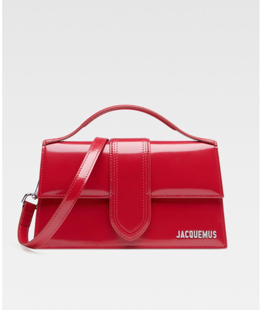 JACQUEMUS Красная сумка с короткими ручками из лакированной кожи, фото 7