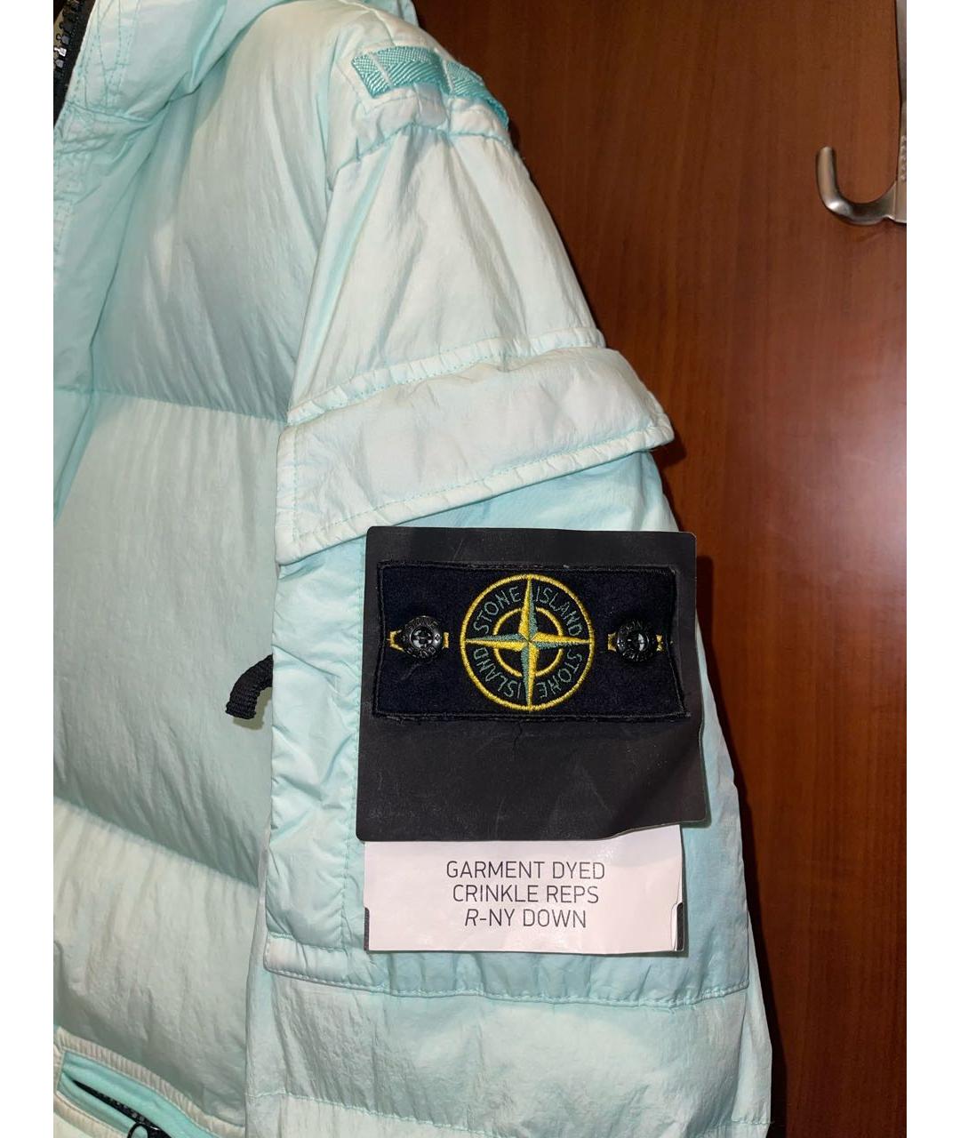 STONE ISLAND Бирюзовый пуховик, фото 4