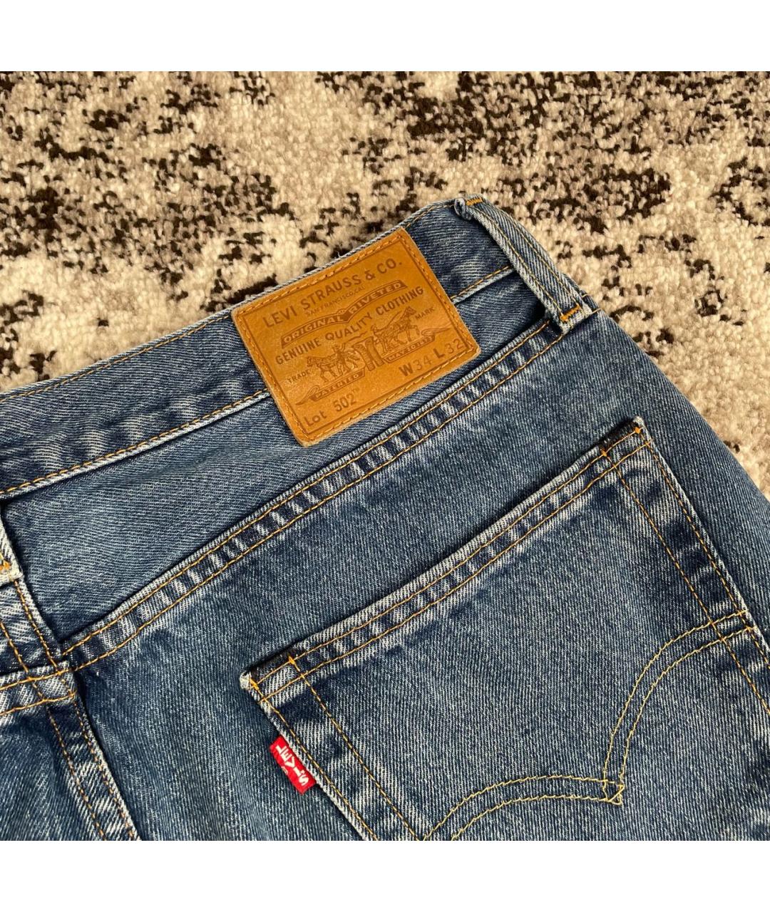 LEVI'S Синие хлопковые прямые джинсы, фото 5