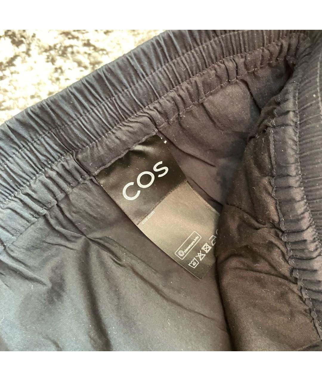 COS Черные хлопко-эластановые повседневные брюки, фото 6