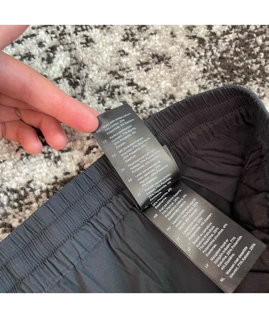 COS Черные хлопко-эластановые повседневные брюки, фото 8
