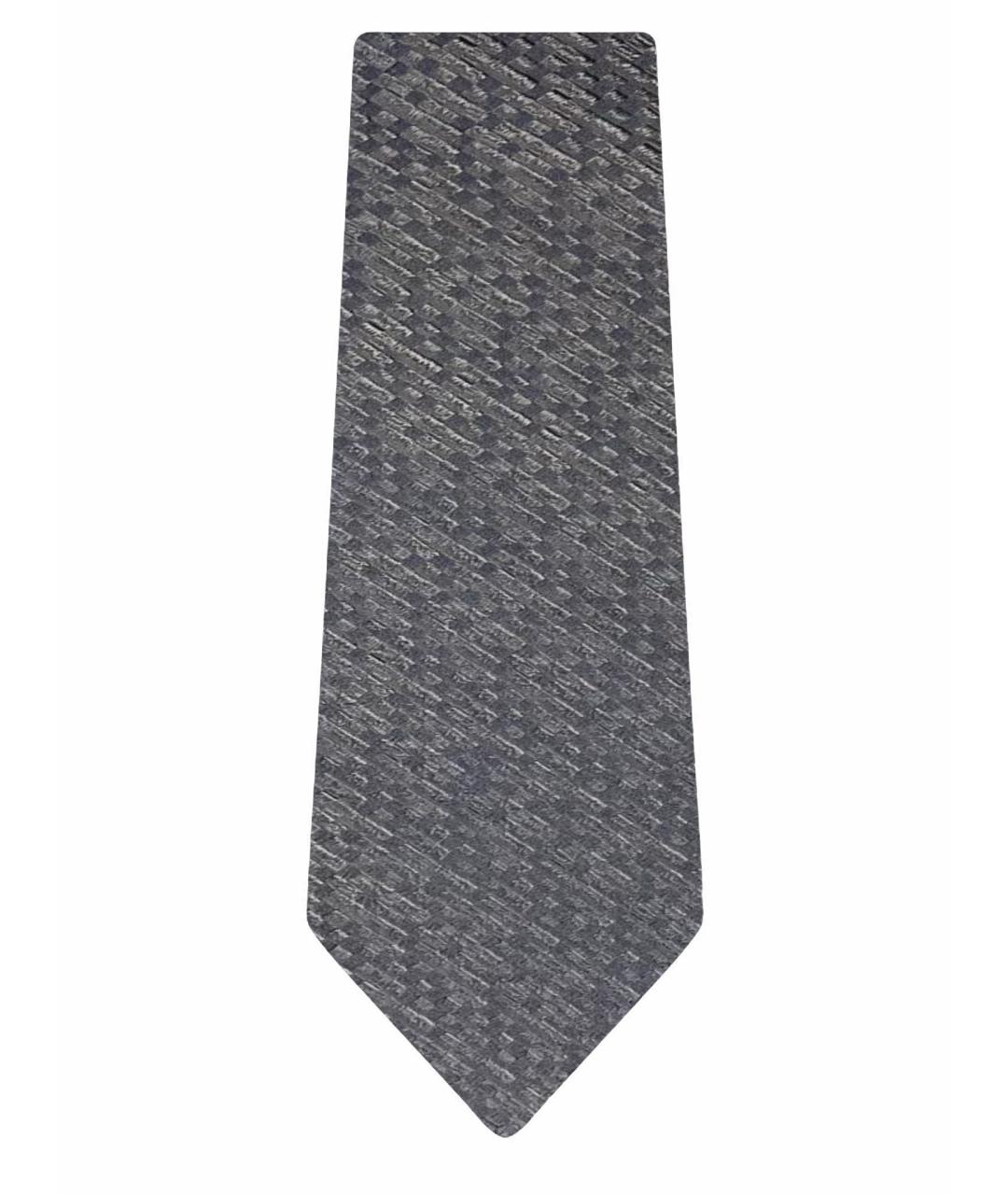 SALVATORE FERRAGAMO Серебрянный шелковый галстук, фото 1