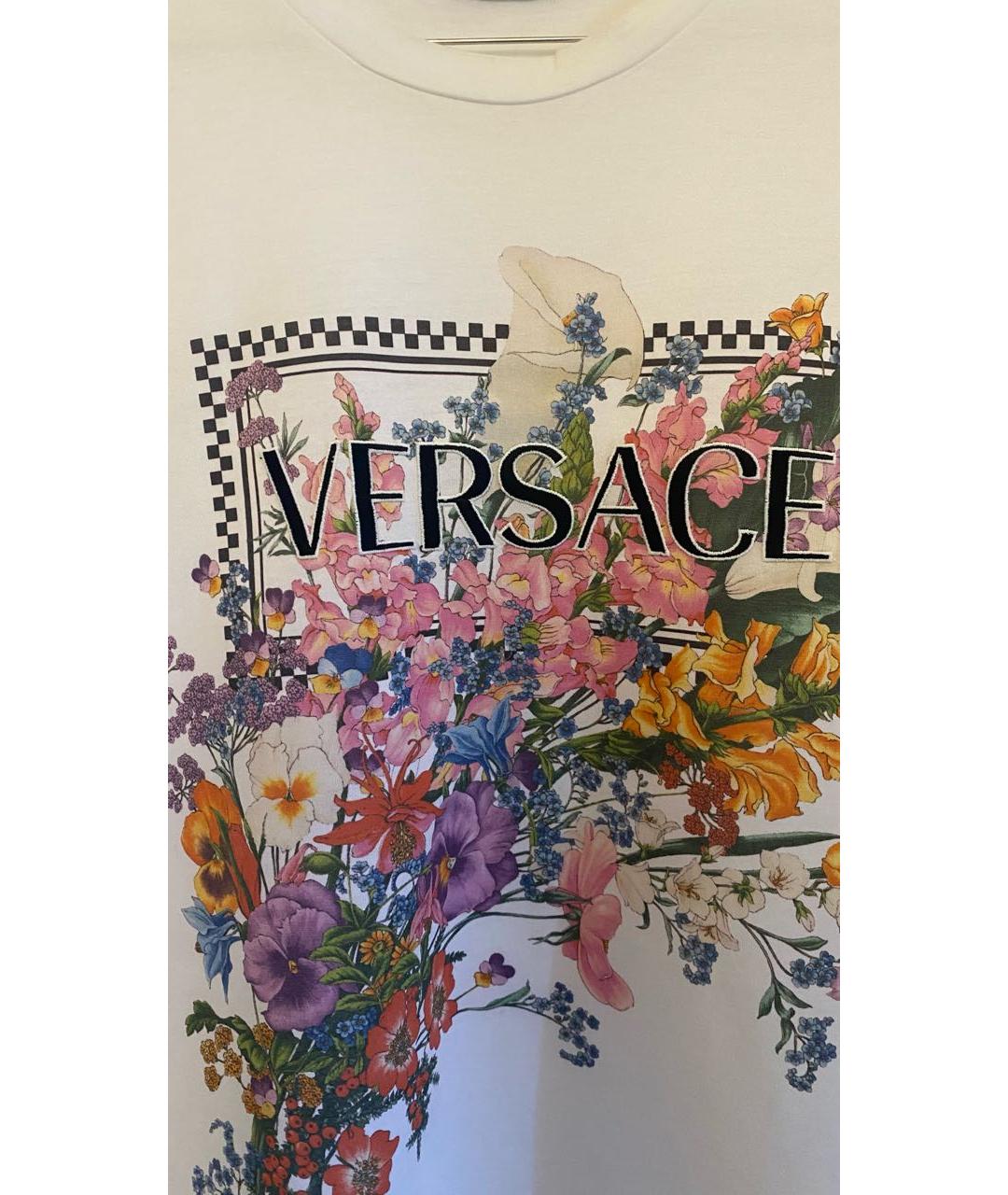 VERSACE Белая хлопковая футболка, фото 4