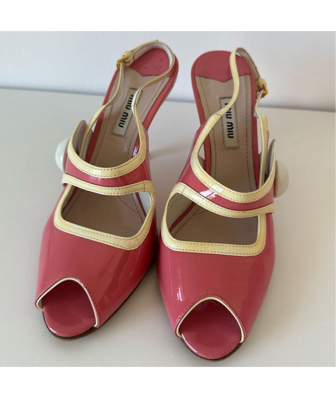 MIU MIU Розовые туфли из лакированной кожи, фото 2