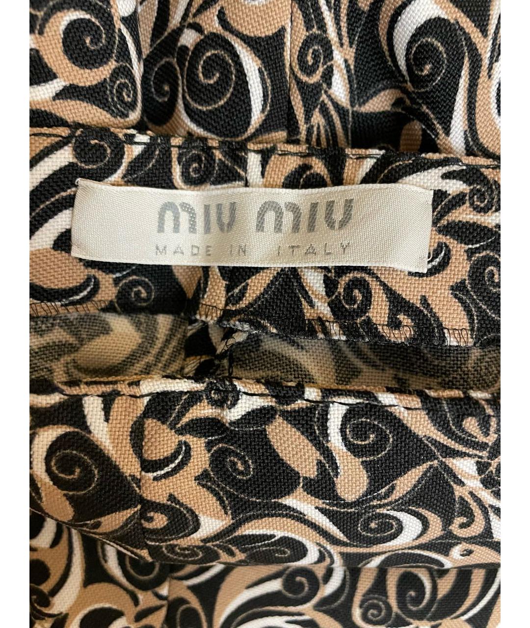 MIU MIU Мульти полиэстеровые прямые брюки, фото 5