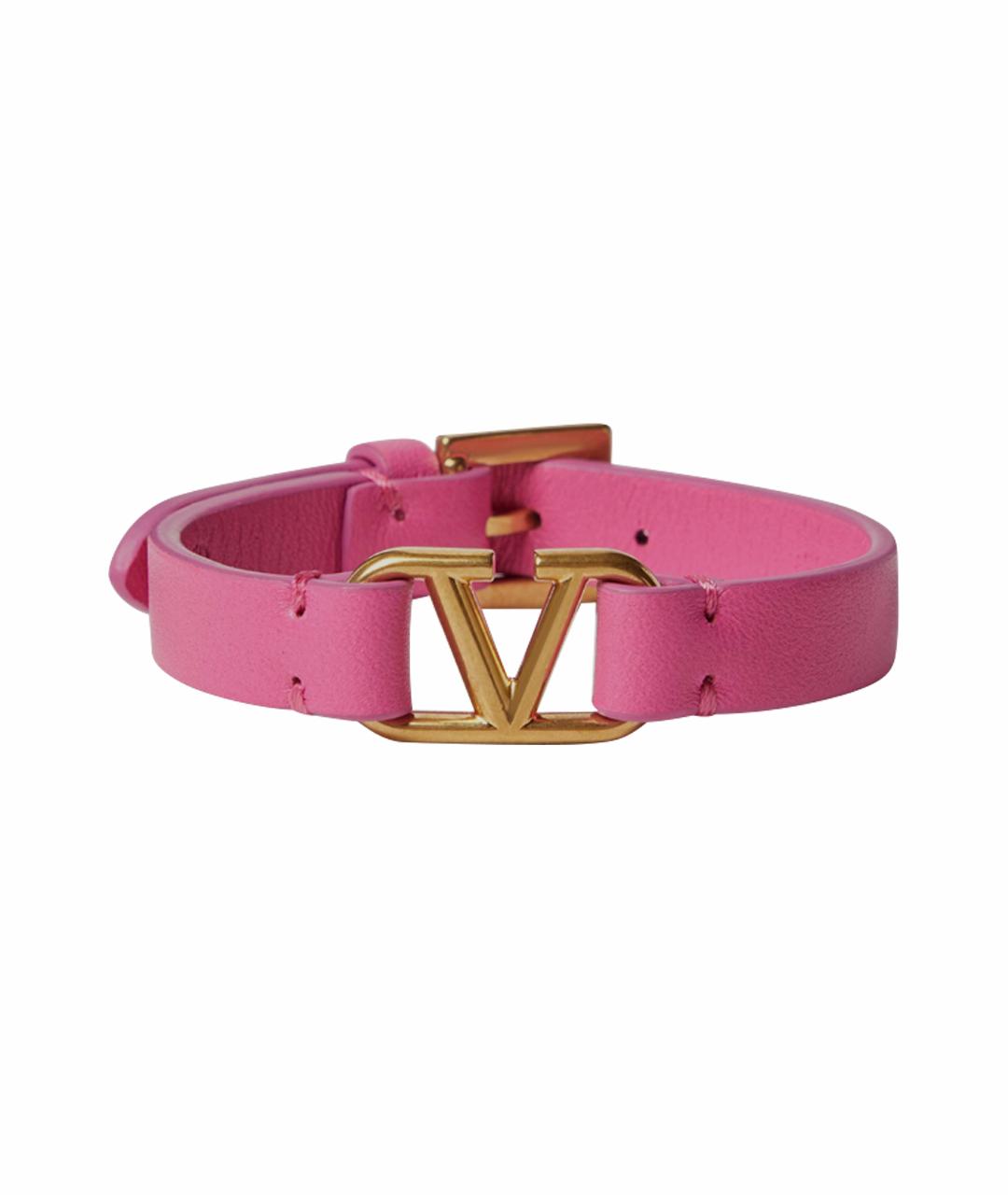 VALENTINO Розовый кожаный браслет, фото 1