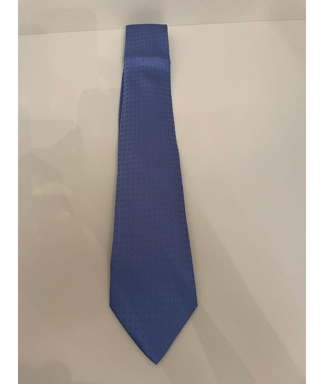 HERMES Голубой шелковый галстук, фото 4