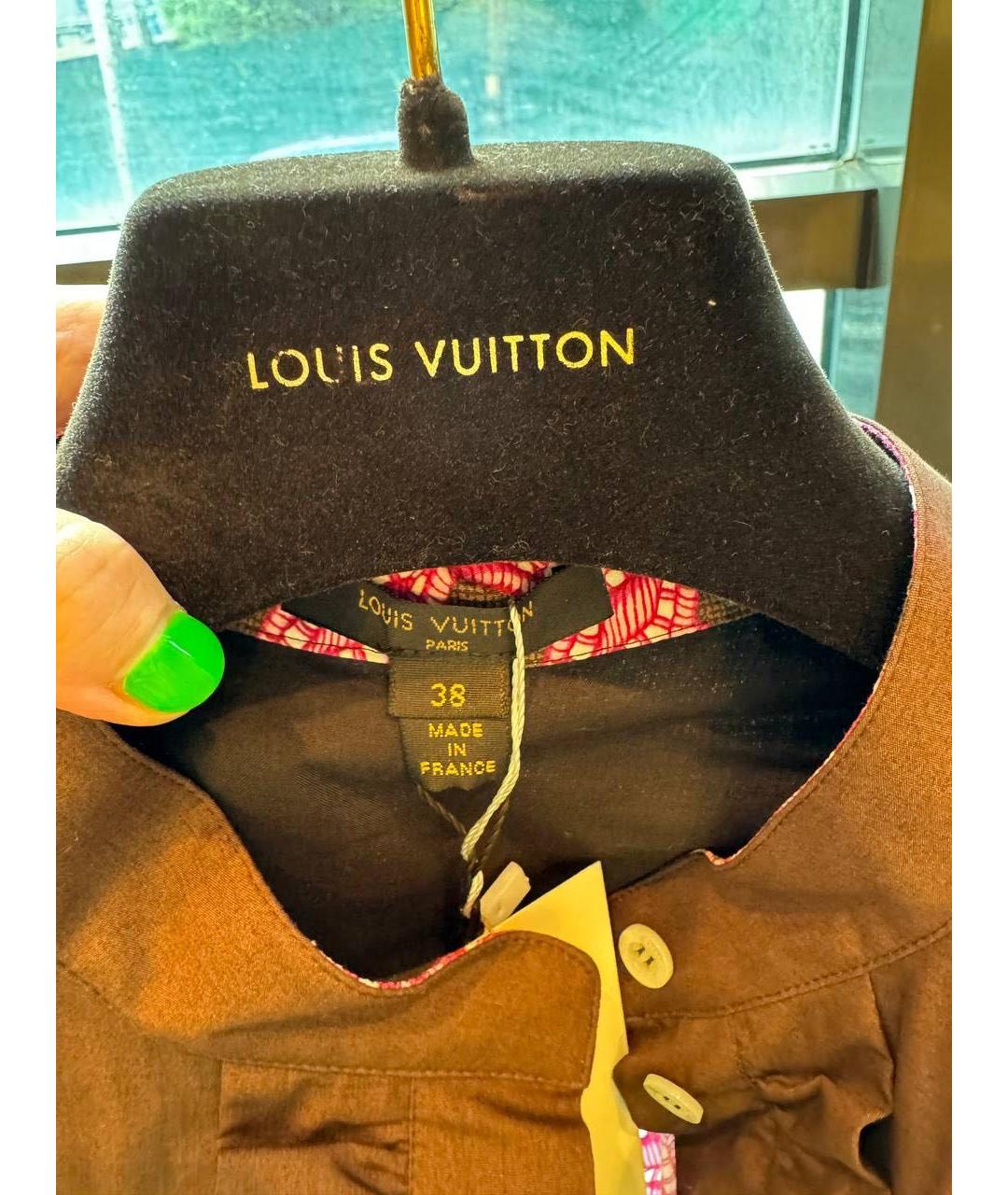 LOUIS VUITTON PRE-OWNED Коричневый шелковый костюм с брюками, фото 5