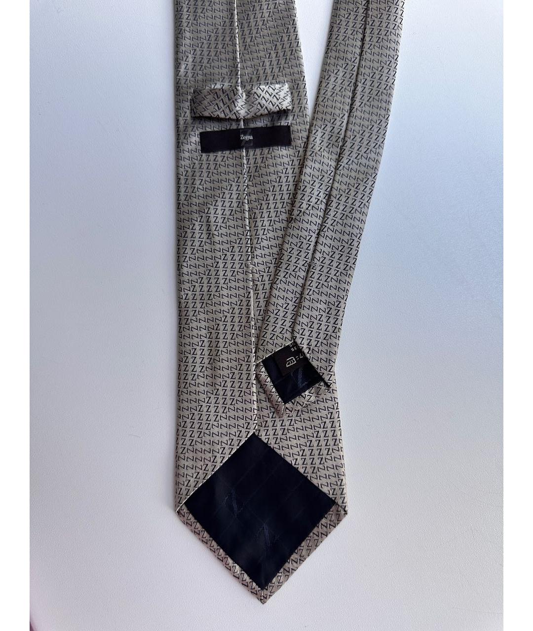 ERMENEGILDO ZEGNA Серый шелковый галстук, фото 2