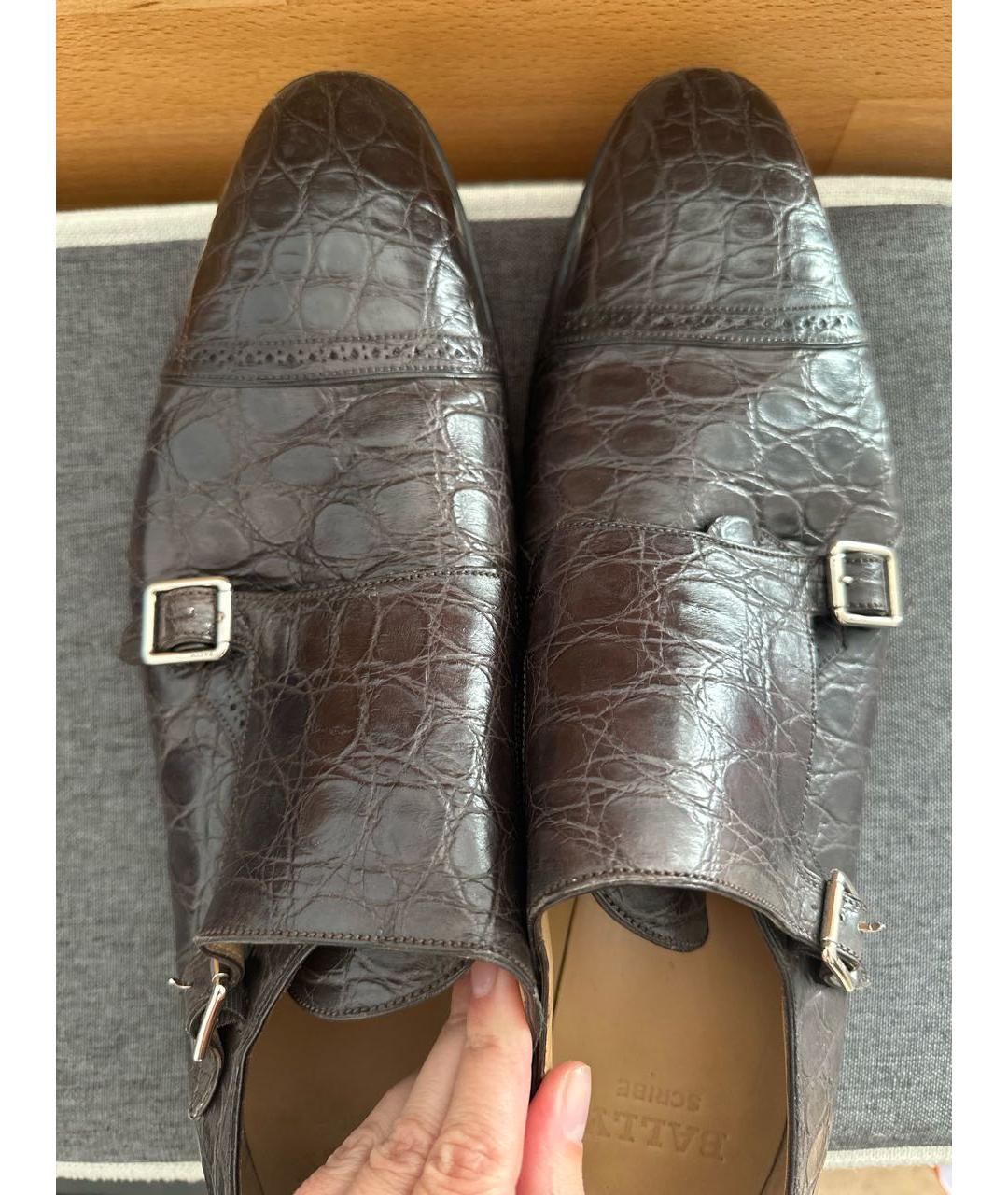 BALLY Коричневые туфли из экзотической кожи, фото 6